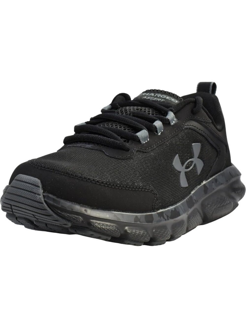 Men's Gray Black Running Breathable No Heel Closed Toe Charged Assert Sneaker